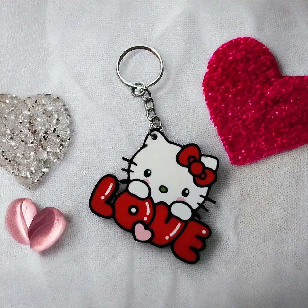 Hello Kitty Valentine's Day Keychain - Plastic | Valentine's Day Gift Keychain