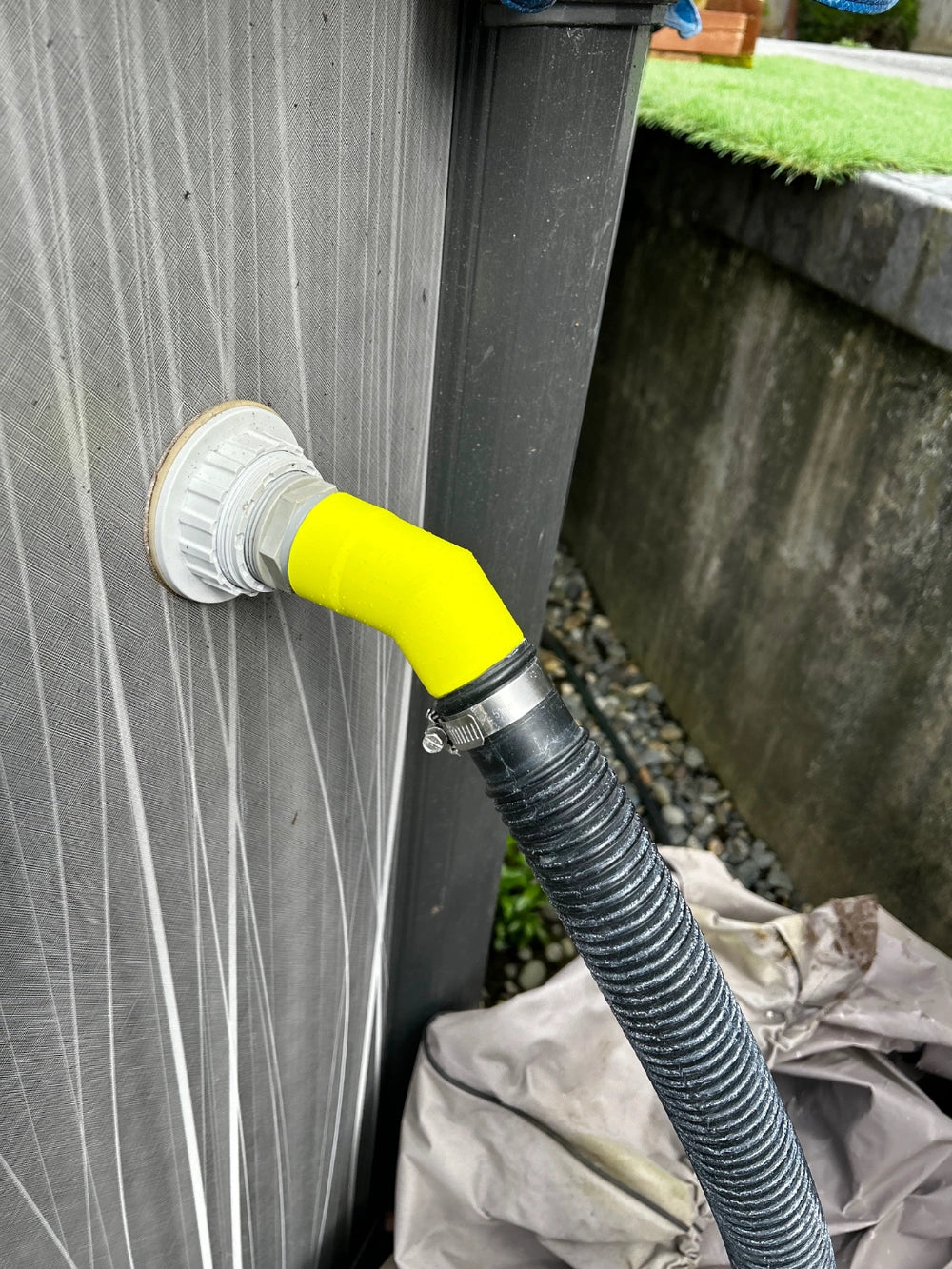 Angled Plastic Hose Adapter for Pool Maintenance - Convenient and Durable