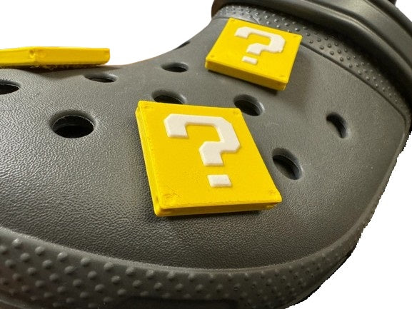 Super Mario -Plastic Block Shoe Charm -Vibrant Color Question Mark for Girls & Boy