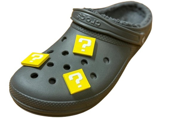 Super Mario -Plastic Block Shoe Charm -Vibrant Color Question Mark for Girls & Boy