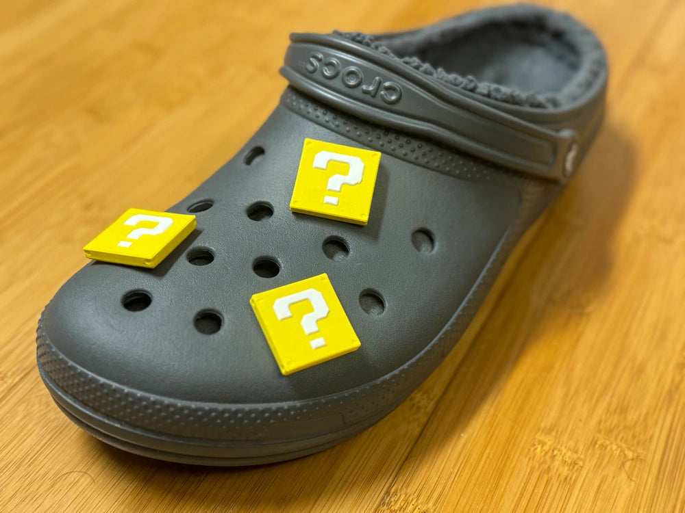 Super Mario -Plastic Block Shoe Charm -Vibrant Color Question Mark for Girls & Boy