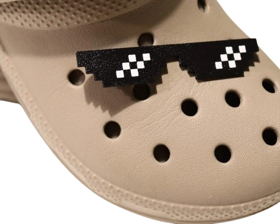 Thug Life Emoji Plastic Glasses Charms for Shoes - Deal with it! Shoe charms