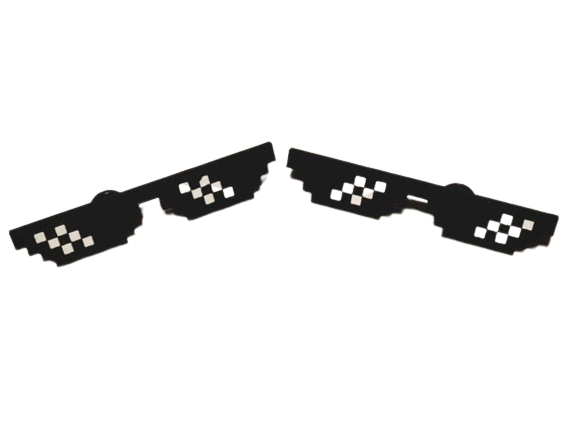 Thug Life Emoji Plastic Glasses Charms for Shoes - Deal with it! Shoe charms