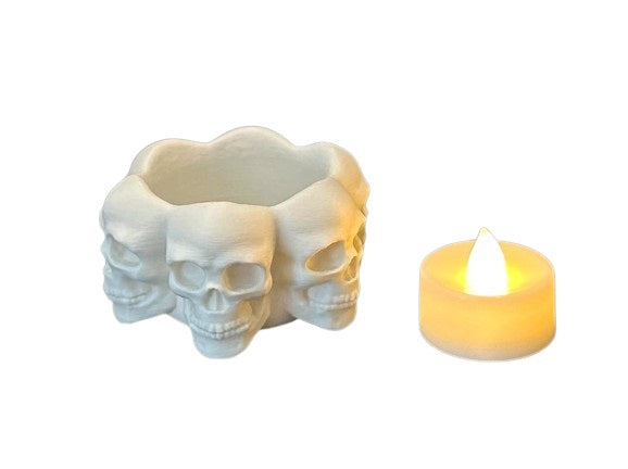 Six Skulls Gothic Tealight Candle Holder - Candle holder for LED Light