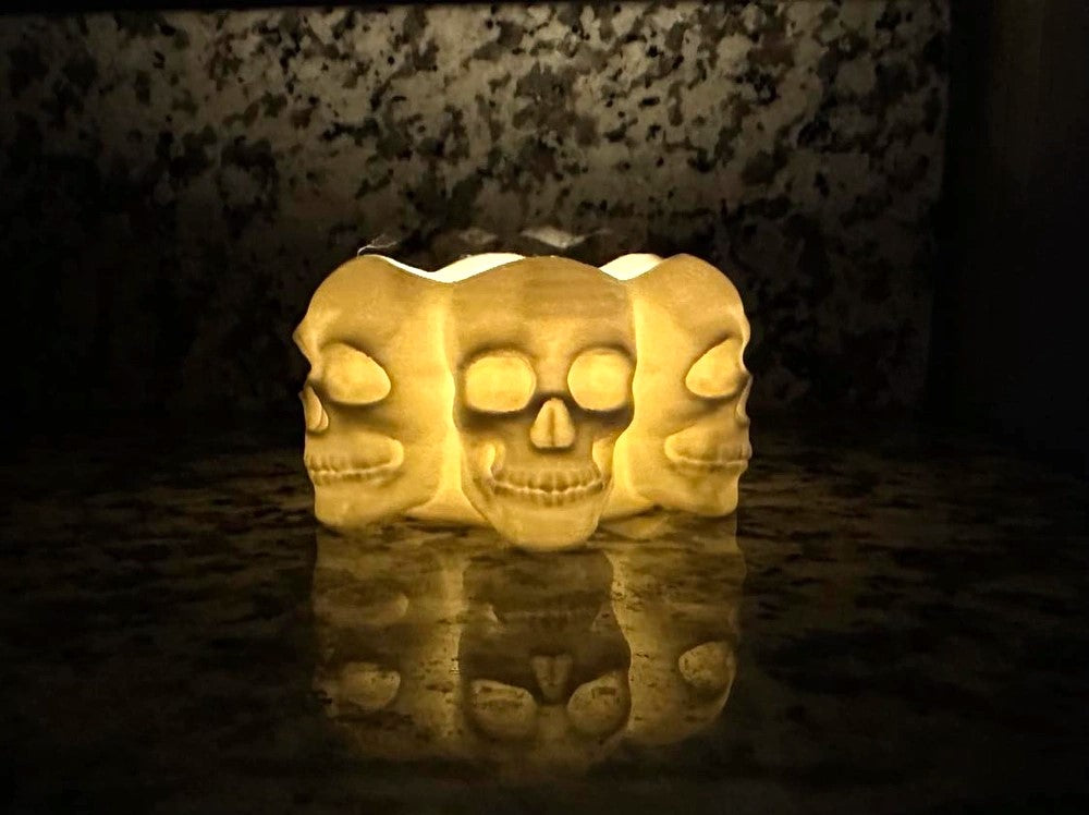 Six Skulls Gothic Tealight Candle Holder - Candle holder for LED Light