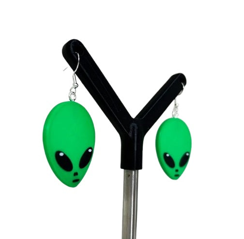 Alien Face Earrings – Green Quirky and Fun Jewelry for Sci-Fi Fans