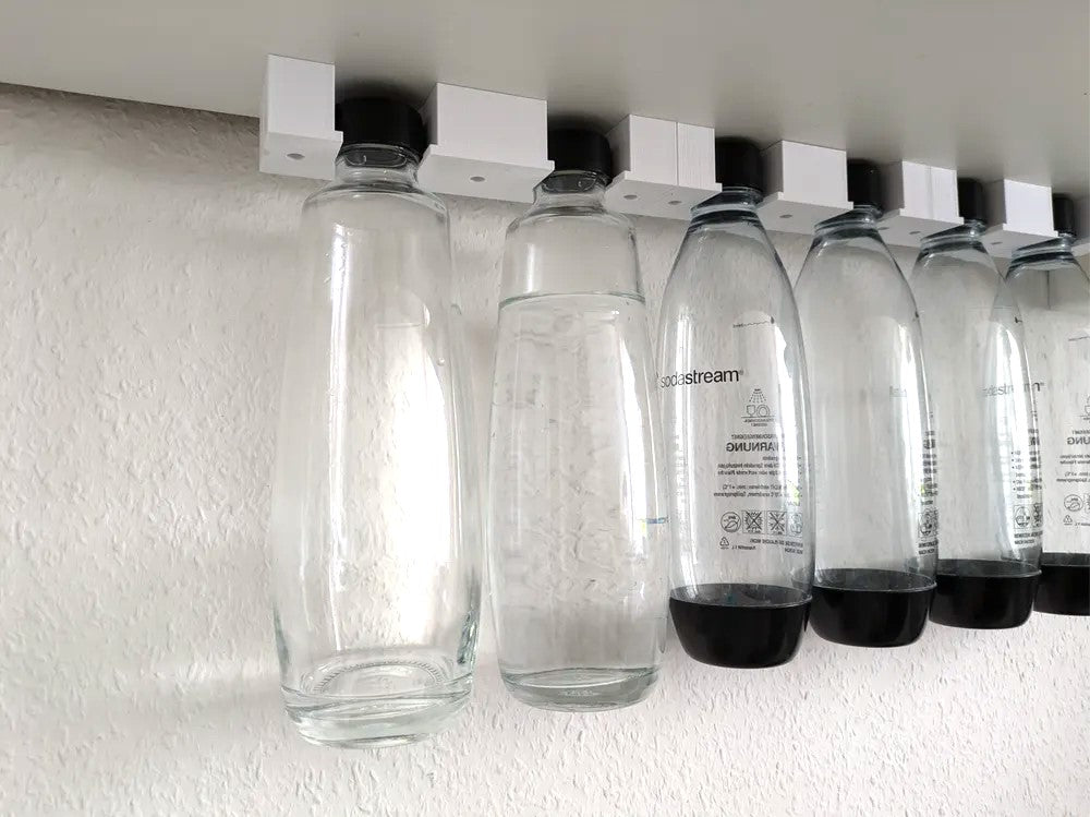 Soda stream Bottle Holder - Wall Mounted Holder Drainer for 2 Crystal Bottles