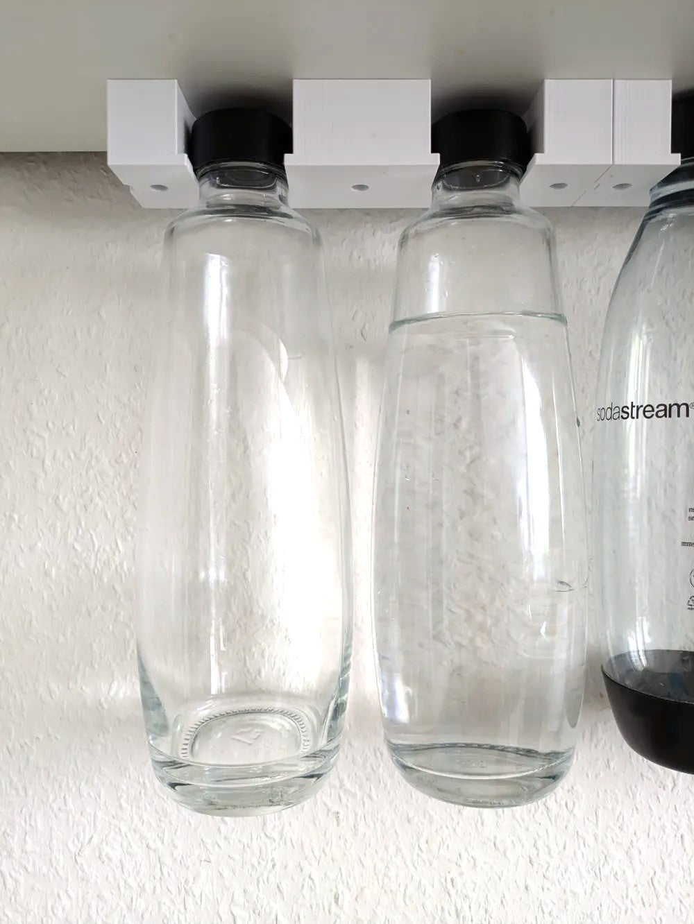 Soda stream Bottle Holder - Wall Mounted Holder Drainer for 2 Crystal Bottles