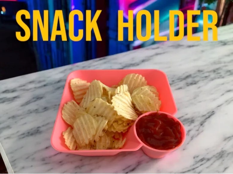 Snack Holder Tray with Bowl for Ketchup and Sauce - Convenient Snack Tray
