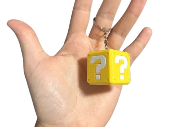 Super Mario Question Mark Block Plastic Keychain - Iconic Gaming Accessory