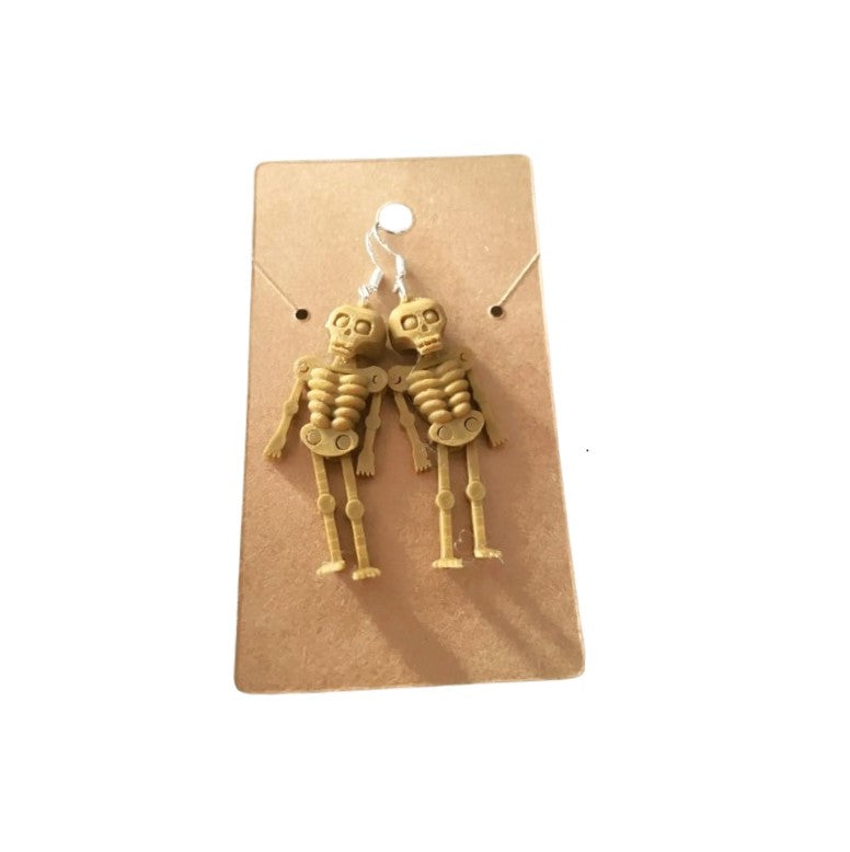 Skeleton Earrings - Spooky Plastic Skeleton Design for Halloween