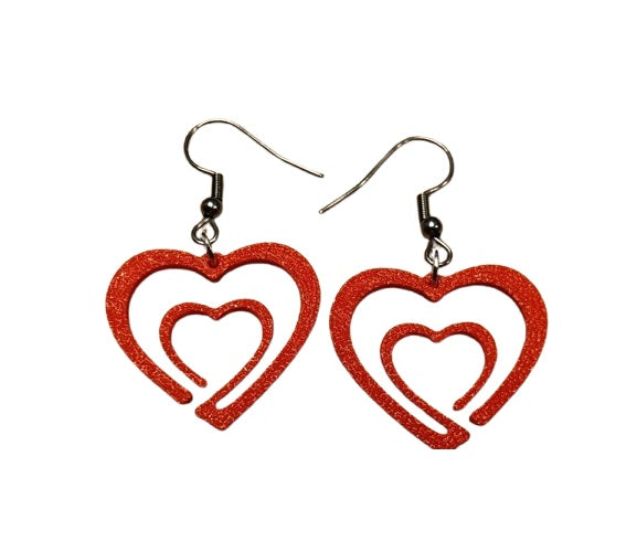 Elegant Two Hearts Valentine's Earrings – Romantic Jewelry for Valentine’s Day