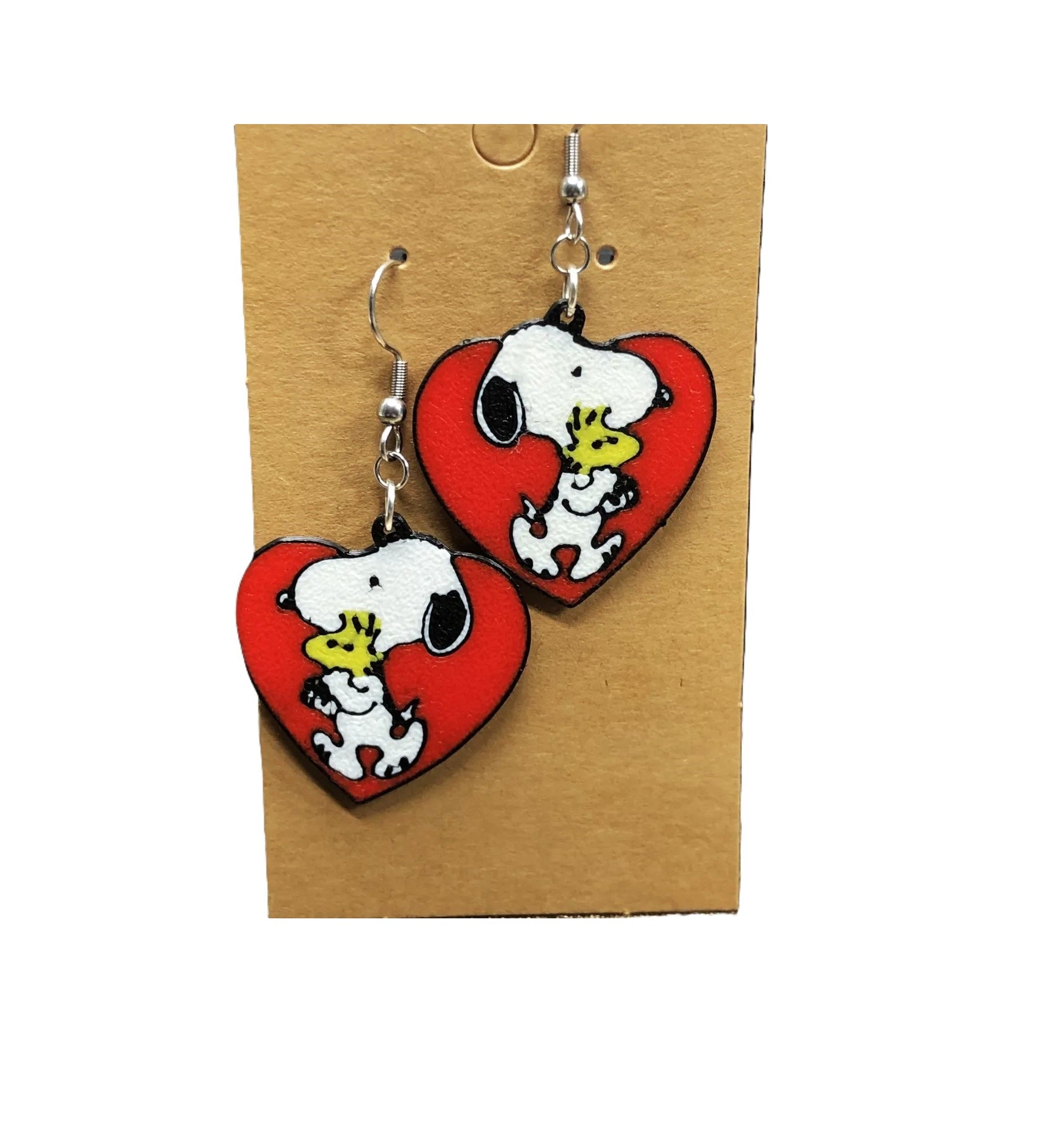 Snoopy Heart Valentine's Earrings - Plastic | Cute Valentine's Day Earrings Gift