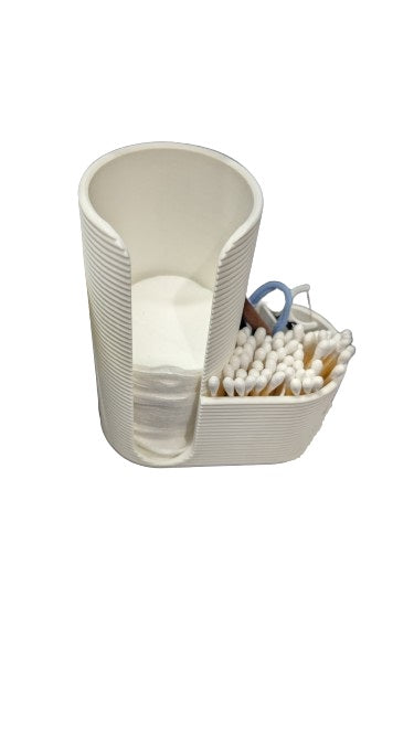 Cotton Pad and Swab Holder - Plastic Organizer for Cotton Pads, Makeup, and Swabs