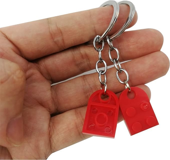 Lego brick heart keyring -3 Pcs Love Heart Keyring Small Brick Heart Keychain