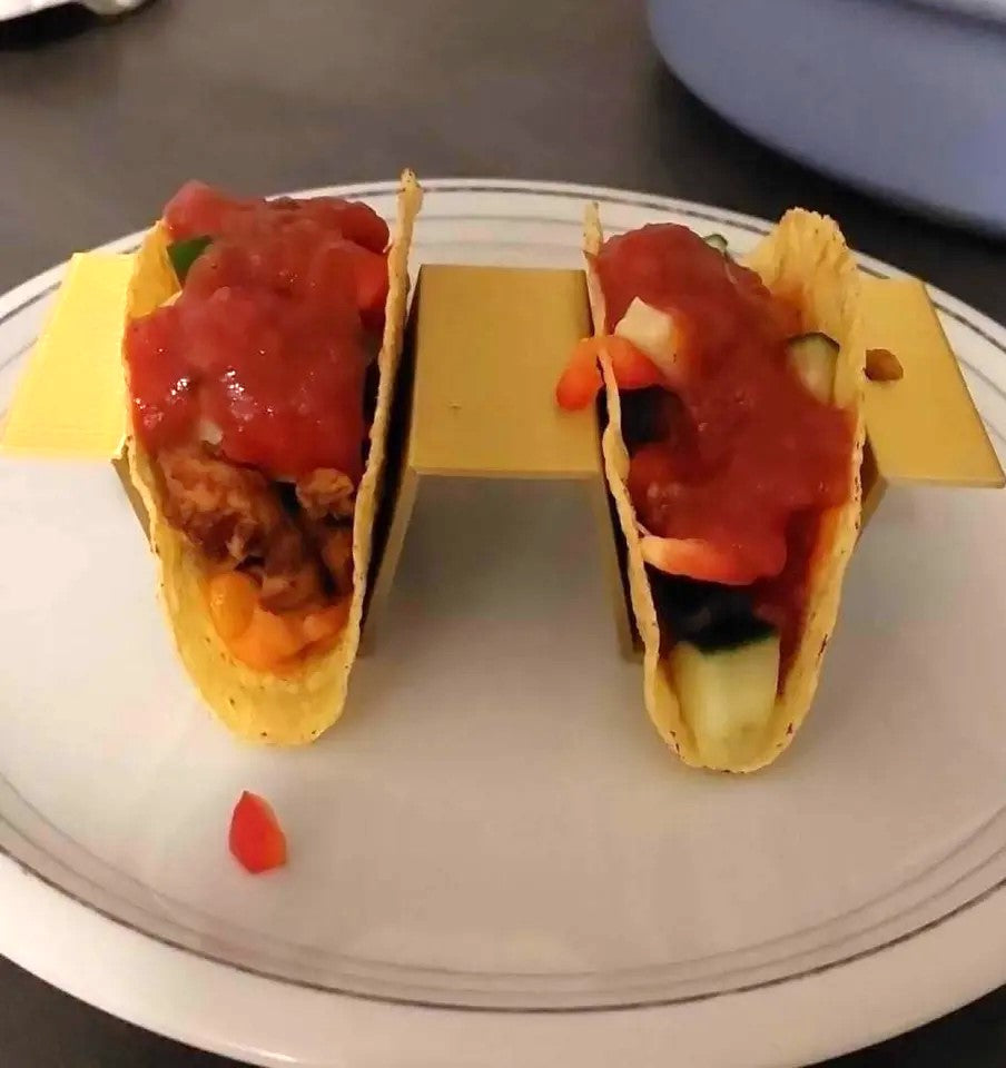 Triple Taco Holder - Durable Plastic Stand for Holding Up to 3 Tacos Upright and Secure