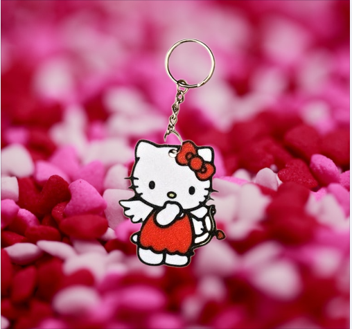 Hello Kitty Angel Valentine Keychain– Adorable Bag Accessory for Valentine Day