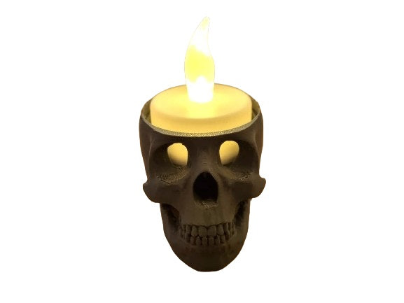 Skull Candle Tealight Holder - Halloween Spooky Skull (Tea Lights not included)