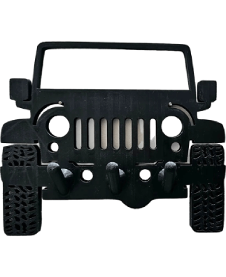 Jeep Wrangler Key Holder : Rugged and Stylish Key Organizer - Black