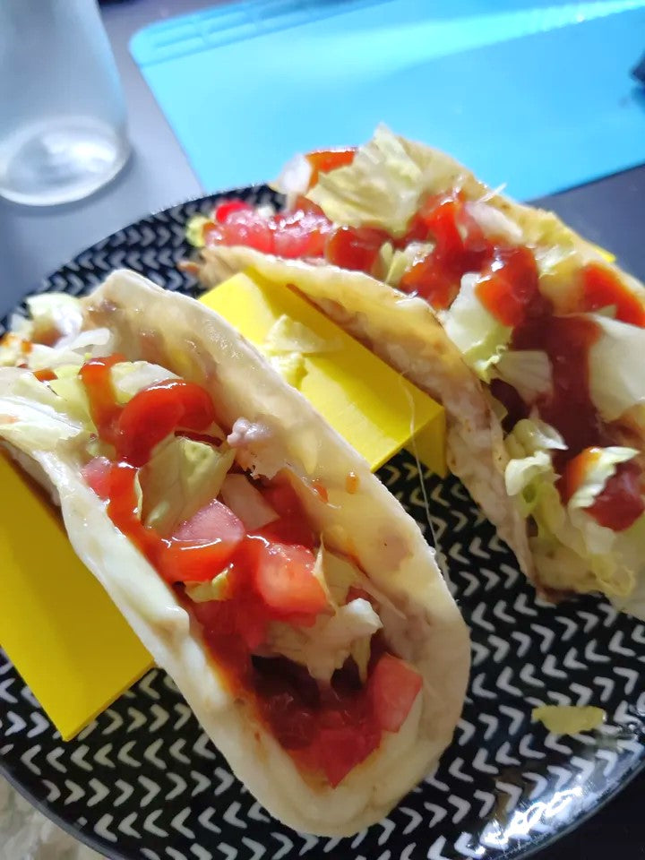 Triple Taco Holder - Durable Plastic Stand for Holding Up to 3 Tacos Upright and Secure