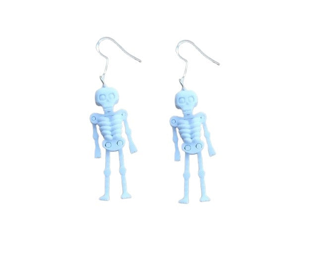 Skeleton Earrings - Spooky Plastic Skeleton Design for Halloween