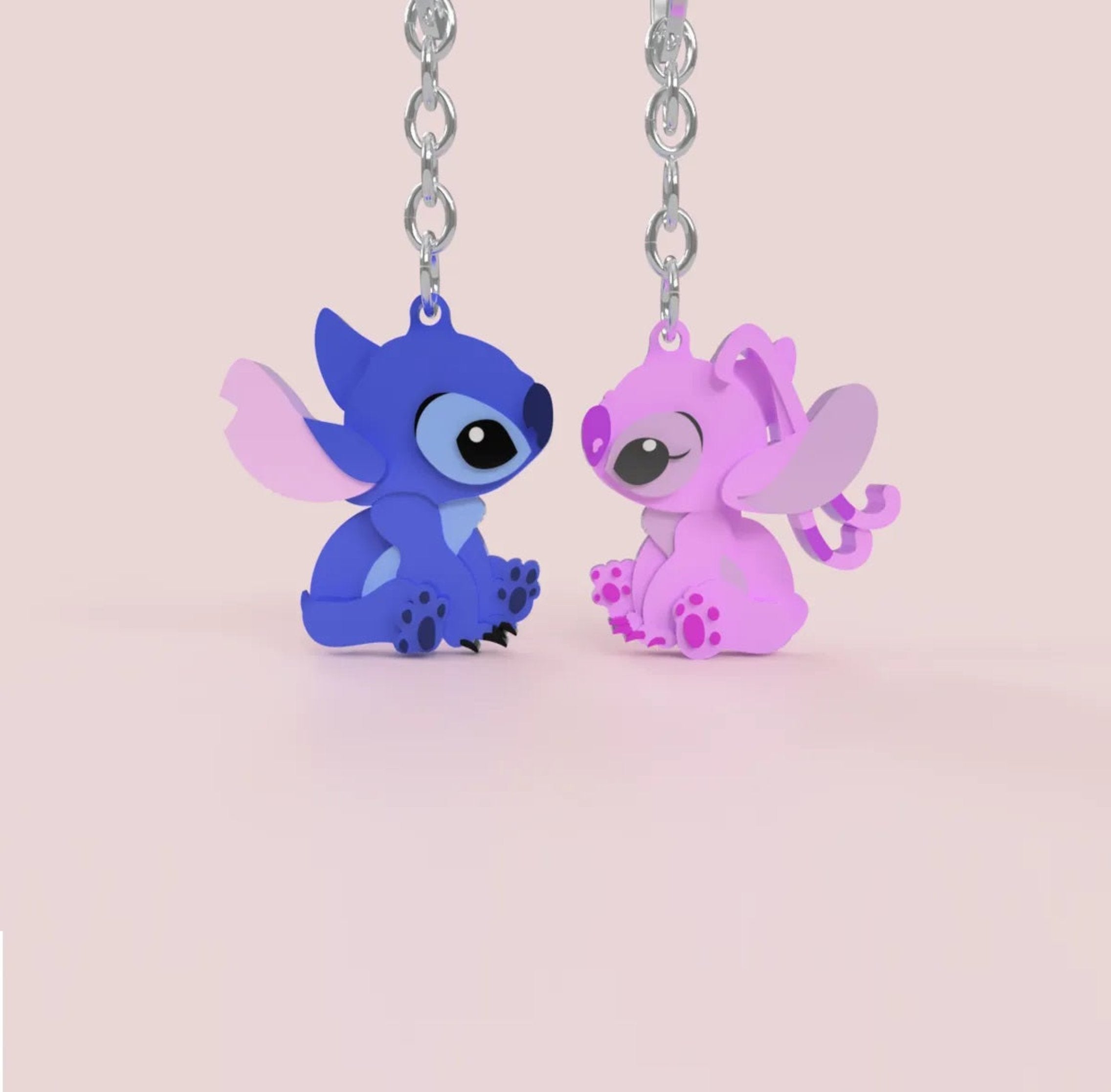 Stitch and Angel keychain - Couple Keychain Amazing Gift for Couples