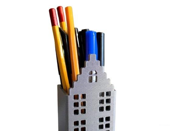 Canal House Pencil Holder - Stylish Plastic Desk Decor for Home and Office