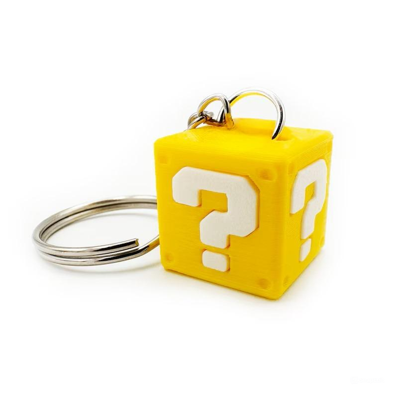 Super Mario Question Mark Block Plastic Keychain - Iconic Gaming Accessory